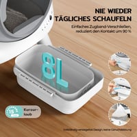 Redkey X1 Öntisztító Elektromos Macska WC 95L, Automatikus Macskatoalett, Szagtalanítás, App Vezérlés, Nagy Kapacitás, Minden Alom Típushoz, Fehér 3