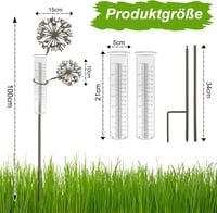 REDKNOT 2db Esőmérő Üveg Kerthez 100cm Rúddal Skálával Dekoratív Kerti Esőmérő 2