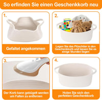 REDKNOT 30 cm Fonott Ajándékkosár Üres Raffia Kosár Üdvözlőkártyával 6