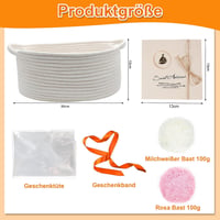 REDKNOT 30 cm Fonott Ajándékkosár Üres Raffia Kosár Üdvözlőkártyával 3