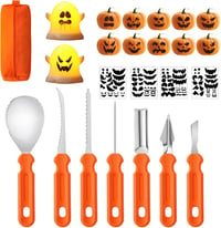 REDKNOT Halloween Tökfaragó Készlet 7 Részes LED Világítással és Sablonokkal 1
