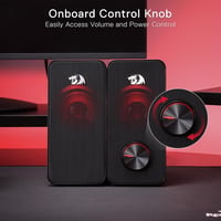 Redragon GS500 Stentor Gamer Hangszóró, 2.0 Csatornás Sztereó PC Hangfal Piros Háttérvilágítással, Kiváló Basszus és Kristálytiszta Hangzás, 5