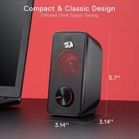 Redragon GS500 Stentor Gamer Hangszóró, 2.0 Csatornás Sztereó PC Hangfal Piros Háttérvilágítással, Kiváló Basszus és Kristálytiszta Hangzás, 6