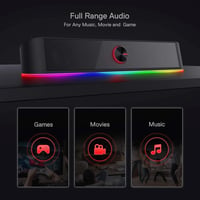 Redragon GS560 Adiemus RGB Asztali Soundbar - 2.0 Csatornás PC Hangszóró Zenével Szinkronizált Fényhatással, Érintésvezérléssel, USB Csatlak 3