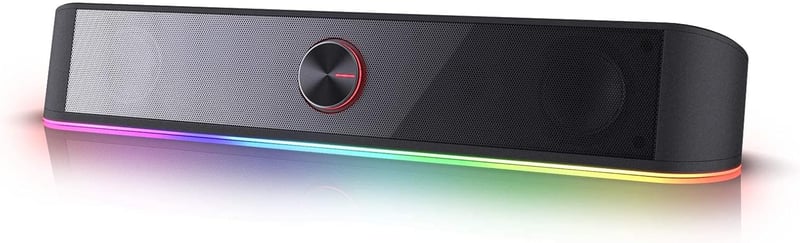 Redragon GS560 Adiemus RGB Asztali Soundbar - 2.0 Csatornás PC Hangszóró Zenével Szinkronizált Fényhatással, Érintésvezérléssel, USB Csatlak