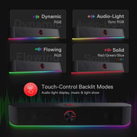 Redragon GS560 Adiemus RGB Asztali Soundbar - 2.0 Csatornás PC Hangszóró Zenével Szinkronizált Fényhatással, Érintésvezérléssel, USB Csatlak 4