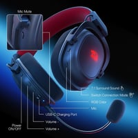 Redragon H510 PRO RGB Gamer Fejhallgató - 7.1 Surround Hangzás, 53mm-es Hangszóró, Memóriahabos Fülpárnák, 3 Üzemmód, USB, Többplatformos 8