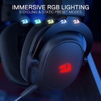 Redragon H510 PRO RGB Gamer Fejhallgató - 7.1 Surround Hangzás, 53mm-es Hangszóró, Memóriahabos Fülpárnák, 3 Üzemmód, USB, Többplatformos 5