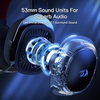 Redragon H510 PRO RGB Gamer Fejhallgató - 7.1 Surround Hangzás, 53mm-es Hangszóró, Memóriahabos Fülpárnák, 3 Üzemmód, USB, Többplatformos 4