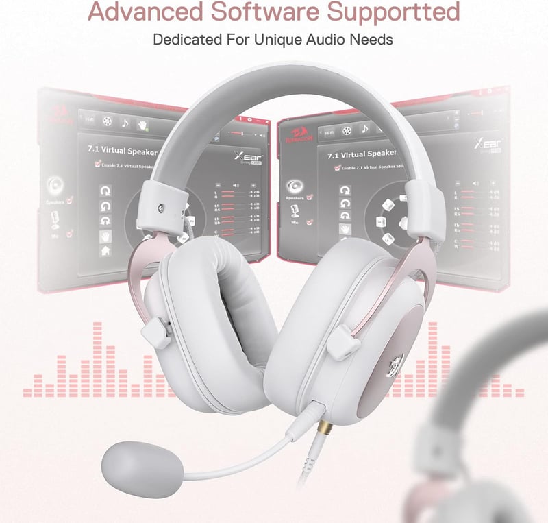 Redragon H510 Zeus 7.1 Surround Gaming Headset Pink-White PC/PS4/Xbox