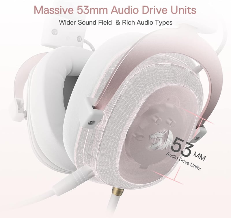 Redragon H510 Zeus 7.1 Surround Gaming Headset Pink-White PC/PS4/Xbox