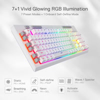 Redragon K512 Shiva fehér gaming billentyűzet RGB LED membrán QWERTY 5