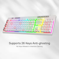 Redragon K512 Shiva fehér gaming billentyűzet RGB LED membrán QWERTY 8