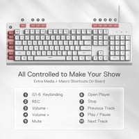 Redragon K512 Shiva fehér gaming billentyűzet RGB LED membrán QWERTY 3