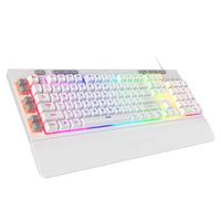Herná membránová klávesnica Redragon K512 Shiva RGB s opierkou na zápästie – biela 1