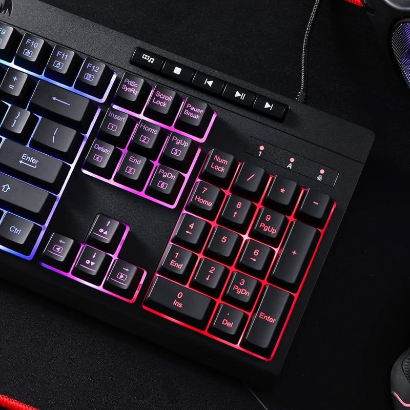 Redragon K512 Shiva RGB Gaming Billentyűzet Membrán Wrist Rest - black