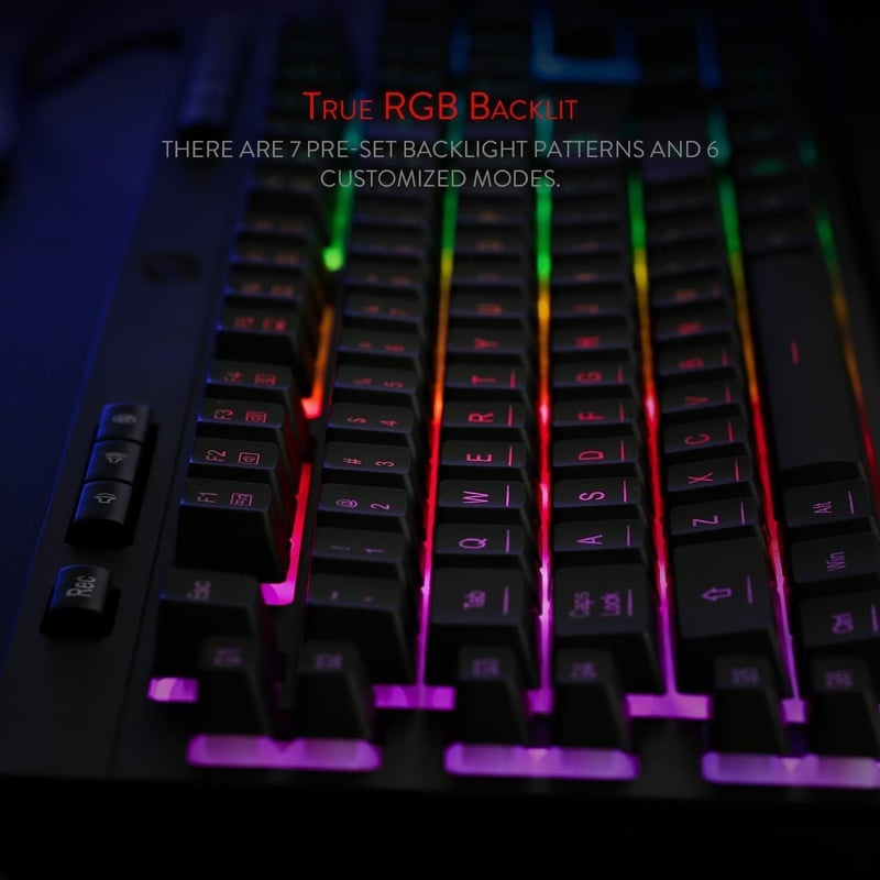 Redragon K512 Shiva RGB Gaming Billentyűzet Membrán Wrist Rest - black