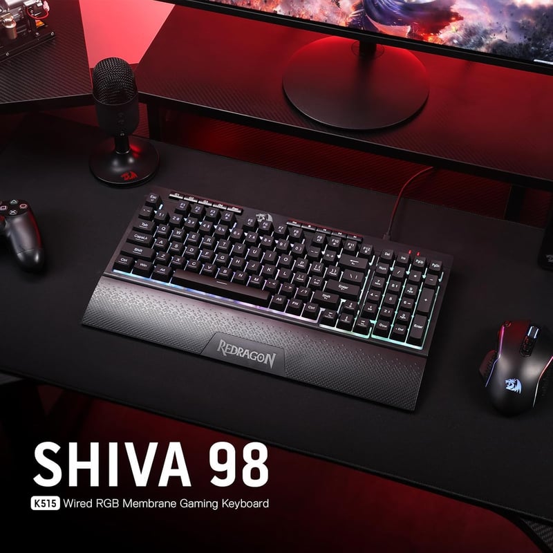 Redragon K515 Shiva RGB Gaming Billentyűzet Mechanikus Érzet 98 Gomb