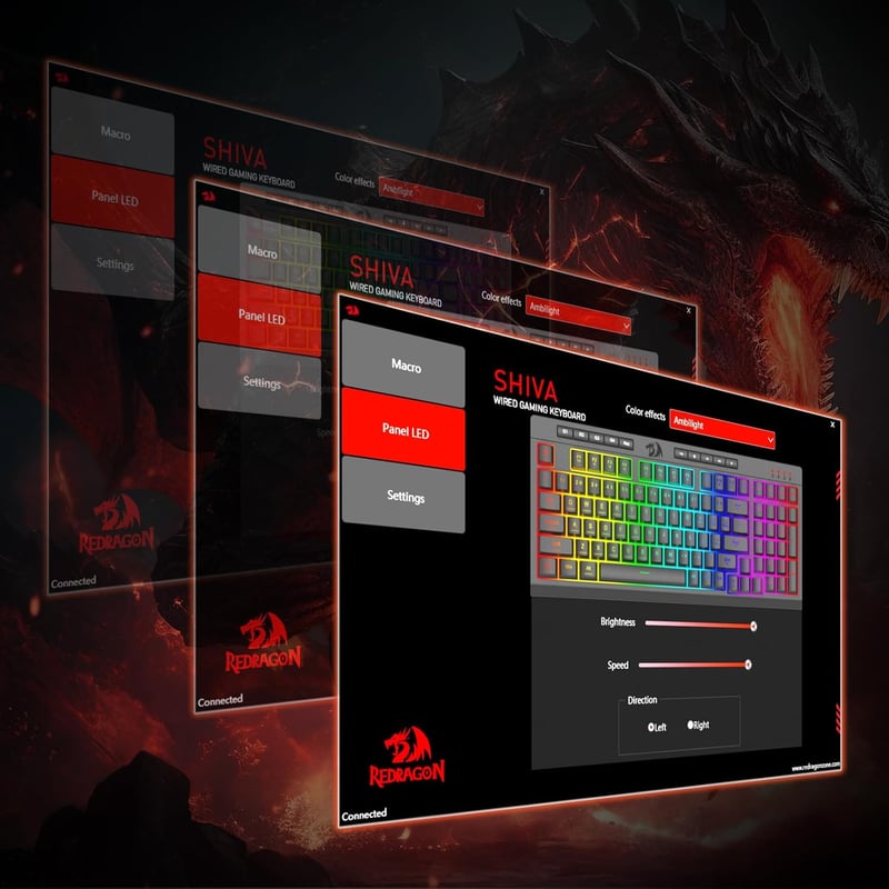Redragon K515 Shiva RGB Gaming Billentyűzet Mechanikus Érzet 98 Gomb