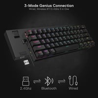 Redragon K530 Pro Draconic 60% mechanikus gaming billentyűzet RGB LED, vezeték nélküli 2