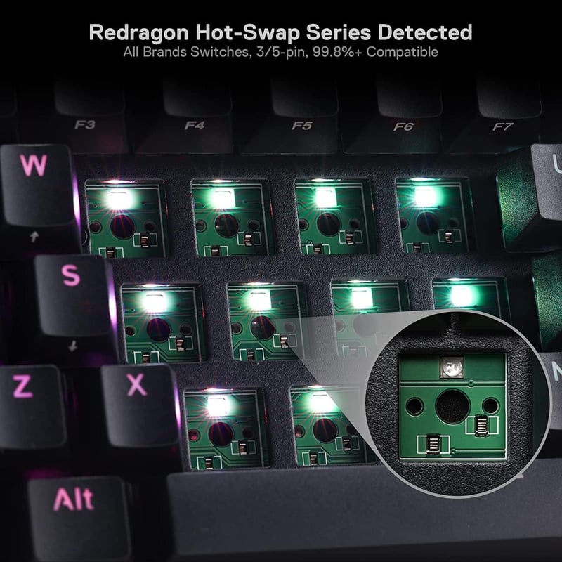 Redragon K530 Pro Draconic 60% mechanikus gaming billentyűzet RGB LED, vezeték nélküli