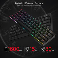Redragon K530 Pro Draconic 60% mechanikus gaming billentyűzet RGB LED, vezeték nélküli 7