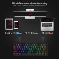 Redragon K530 Pro Draconic 60% mechanikus gaming billentyűzet RGB LED, vezeték nélküli 4