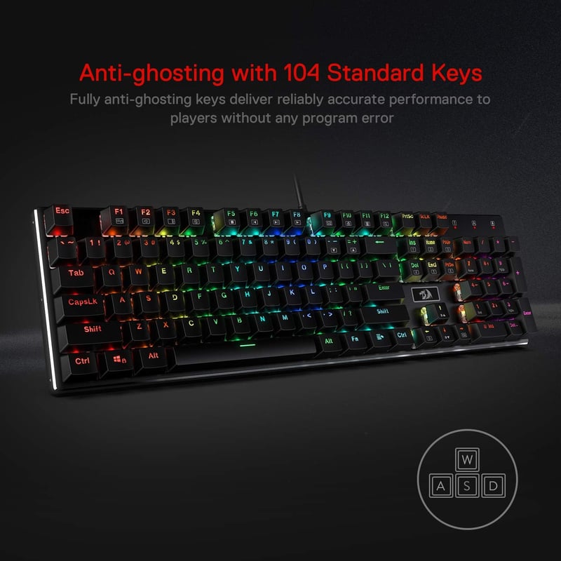 Redragon K556 Mechanikus Gaming Billentyűzet RGB Világítás Piros Switch