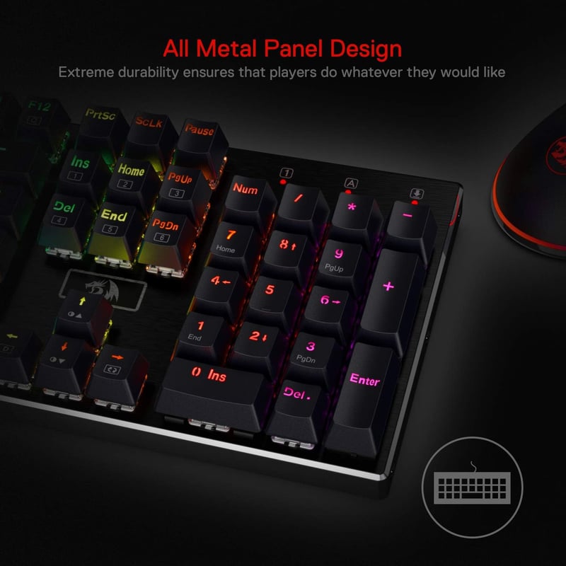Redragon K556 Mechanikus Gaming Billentyűzet RGB Világítás Piros Switch