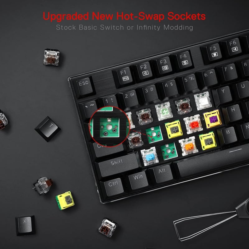 Redragon K556 Mechanikus Gaming Billentyűzet RGB Világítás Piros Switch