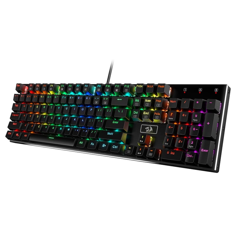 Mechanická herná klávesnica Redragon K556 s RGB podsvietením – čierna (červené spínače)