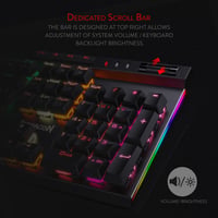 Tastatură de Gaming Mecanică Redragon K580 cu Fir, RGB, cu Taste Macro și Roată pentru Control Media, Switch-uri Albastre 5