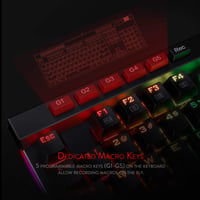 Tastatură de Gaming Mecanică Redragon K580 cu Fir, RGB, cu Taste Macro și Roată pentru Control Media, Switch-uri Albastre 3