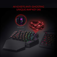 Tastatură Mecanică de Gaming Redragon K585 DITI RGB cu o Singură Mână, Switch-uri Roșii, 42 Taste, 7 Taste Macro, Suport pentru Încheietură, Type-C 7