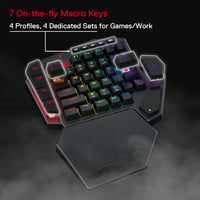 Redragon K585 PRO Vezeték Nélküli Egykezi Mechanikus Gamer Billentyűzet, 42 Gomb, RGB Háttérvilágítás, 7 Makró Gomb, Mágnesesen Rögzíthető C 3