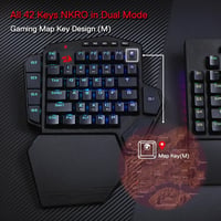Redragon K585 PRO Vezeték Nélküli Egykezi Mechanikus Gamer Billentyűzet, 42 Gomb, RGB Háttérvilágítás, 7 Makró Gomb, Mágnesesen Rögzíthető C 6