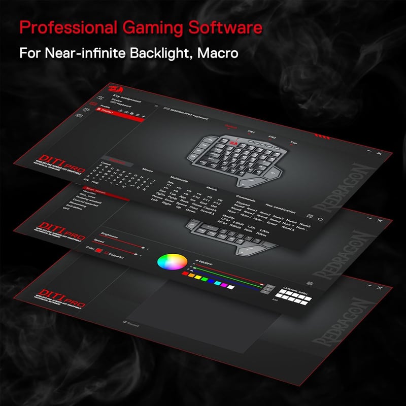Redragon K585 PRO Wireless Mechanikus Egykéz Gamer Billentyűzet 42 Gomb RGB