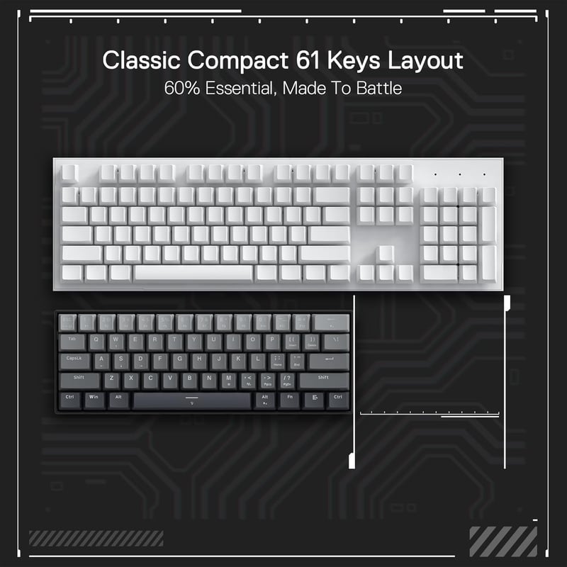 Redragon K617 Fast Shutter Gamer Billentyűzet, 60% Kompakt Mechanikus, Mágneses Kapcsolók, Állítható Működési Pont, 8K Hz, QWERTY, 