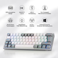 Redragon K617 Fizz 60% Német QWERTZ Gaming Billentyűzet RGB LED Mechanikus 2