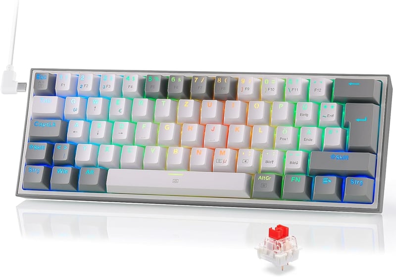 Redragon K617 Fizz 60% Német QWERTZ Gaming Billentyűzet RGB LED Mechanikus
