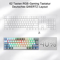 Redragon K617 Fizz 60% Német QWERTZ Gaming Billentyűzet RGB LED Mechanikus 3