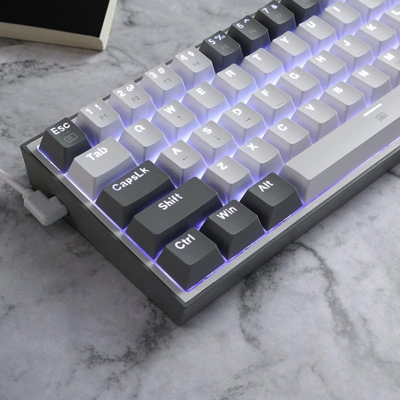Redragon K617 RGB Mechanikus Gamer Billentyűzet - 60% Kompakt, 61 Gombos, Vezetékes, Lineáris Piros Kapcsolókkal, Pro Driver Támogatással - QWERTY (Grey)