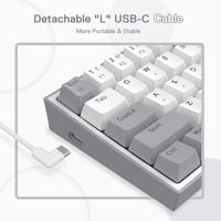 Redragon K617 RGB Mechanikus Gamer Billentyűzet - 60% Kompakt, 61 Gombos, Vezetékes, Lineáris Piros Kapcsolókkal, Pro Driver Támogatással - QWERTY (Grey) 7