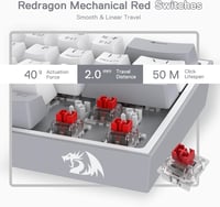 Redragon K617 RGB Mechanikus Gamer Billentyűzet - 60% Kompakt, 61 Gombos, Vezetékes, Lineáris Piros Kapcsolókkal, Pro Driver Támogatással - QWERTY (Grey) 5