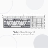 Redragon K617 RGB Mechanikus Gamer Billentyűzet - 60% Kompakt, 61 Gombos, Vezetékes, Lineáris Piros Kapcsolókkal, Pro Driver Támogatással - QWERTY (Grey) 4