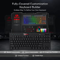 Redragon K621 Horus TKL mechanikus gaming billentyűzet, RGB, BT/2.4GHz/USB, 80% - fekete 4