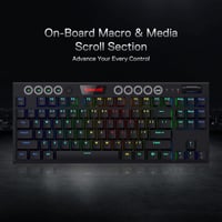 Redragon K621 Horus TKL mechanikus gaming billentyűzet, RGB, BT/2.4GHz/USB, 80% - fekete 3