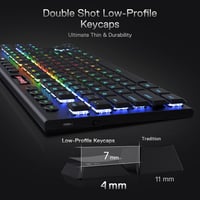 Redragon K621 Horus TKL mechanikus gaming billentyűzet, RGB, BT/2.4GHz/USB, 80% - fekete 2