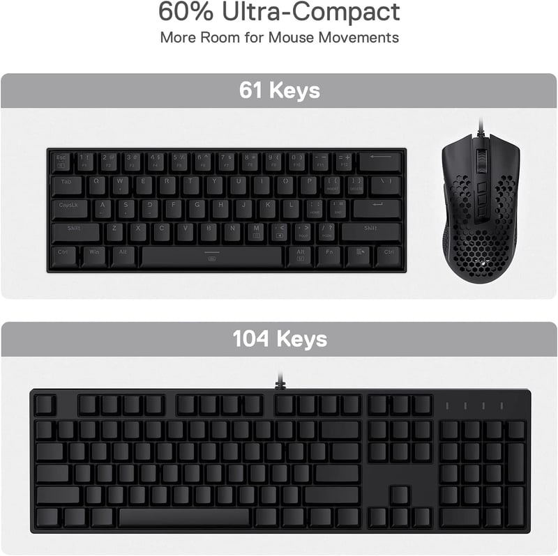 Redragon K630 Dragonborn 60% Mechanikus Gaming Billentyűzet RGB, Brown Switch