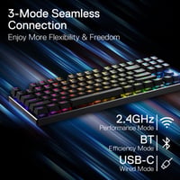 Redragon K660RGB-PRO K556 TKL Vezeték nélküli Mechanikus Gaming Billentyűzet, 80% 87 Gombos, BT/2.4GHz Tri-Mode, Alumínium, Hot-Swap, Piros Kapcsoló, Mac Funkciók 3